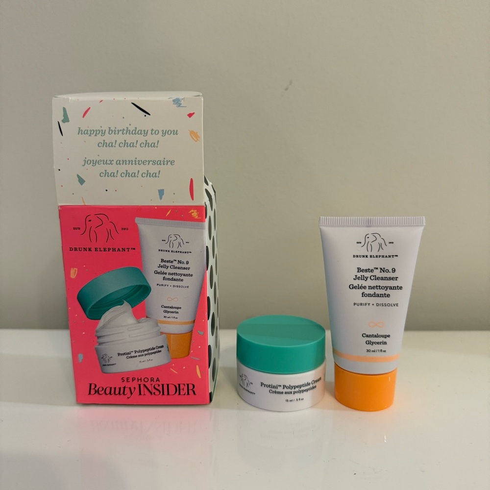 Drunk Elephant Protini Polypeptide Cream 15ml and Beste No.9 Jelly Cleanser 30ml